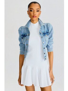 Retrofête Ada Denim Jacket In Light Blue Wash S $325